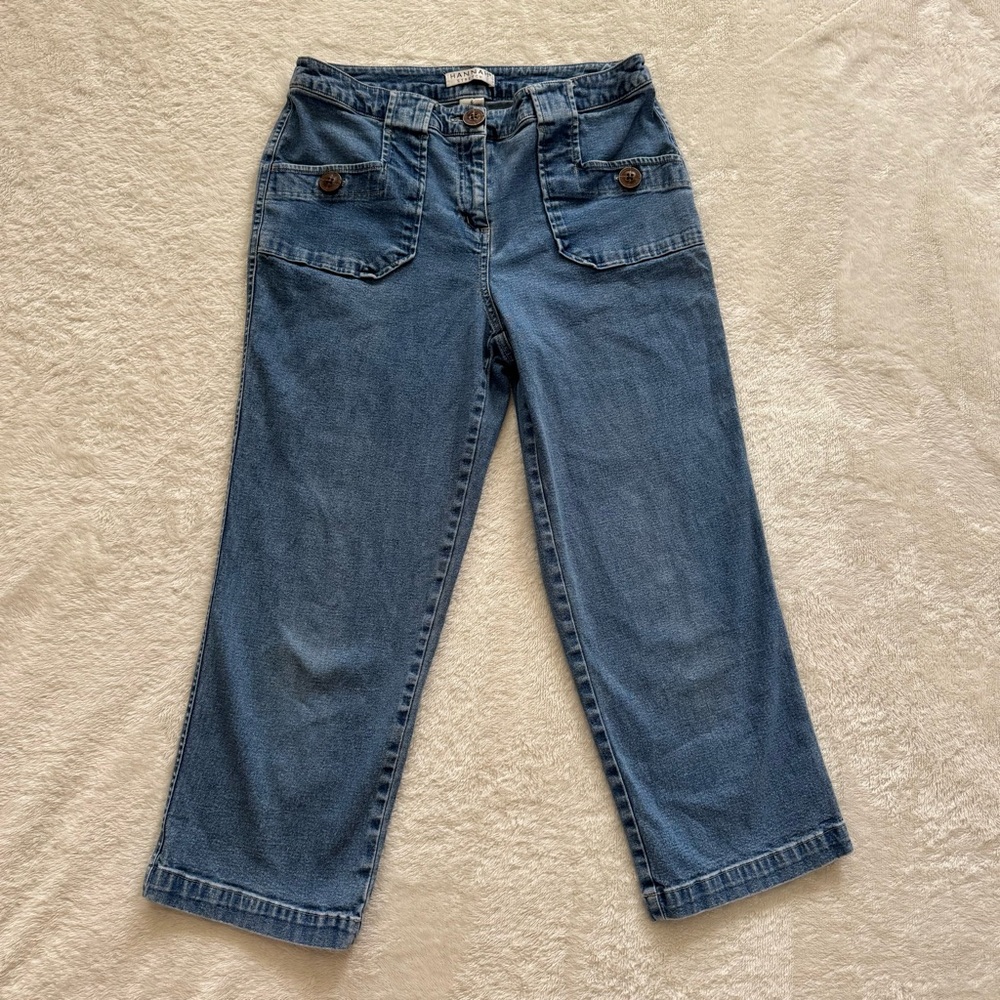 Hannah Stretch Mid Rise Denim Capri Jeans Size 6
